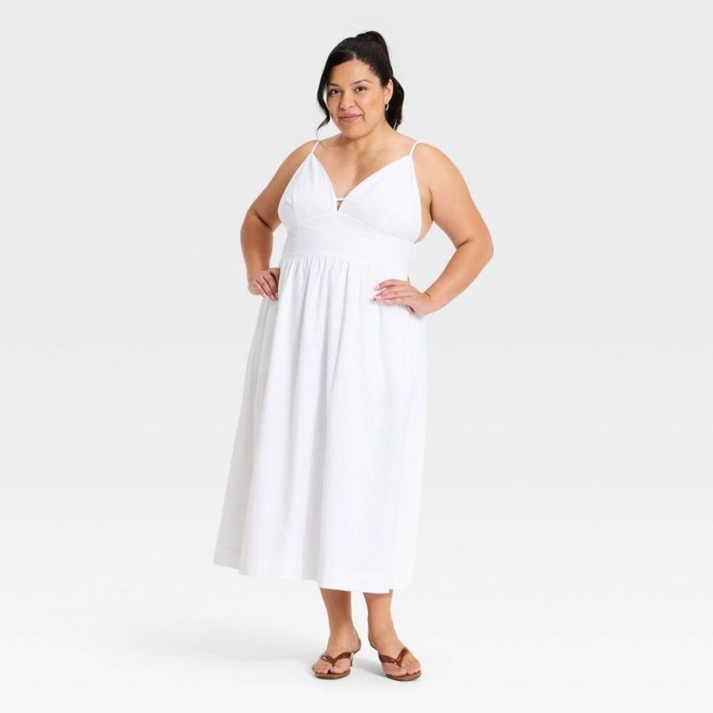Women's Maxi Slip Dress - A New Day White 2X